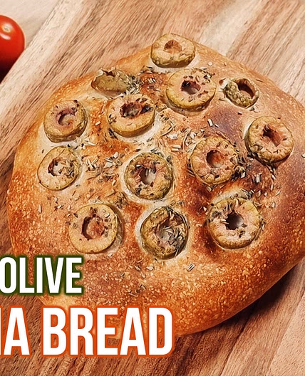 Air fryer Olive Focaccia Bread - Fluffy Bread Pocket