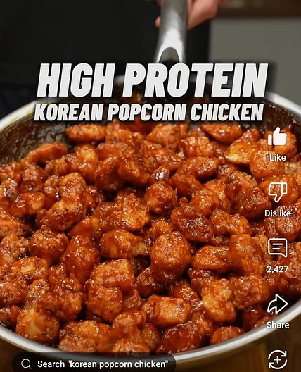 High protein Korean popcorn chicken
