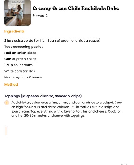 Creamy Green Chile Enchilada Bake