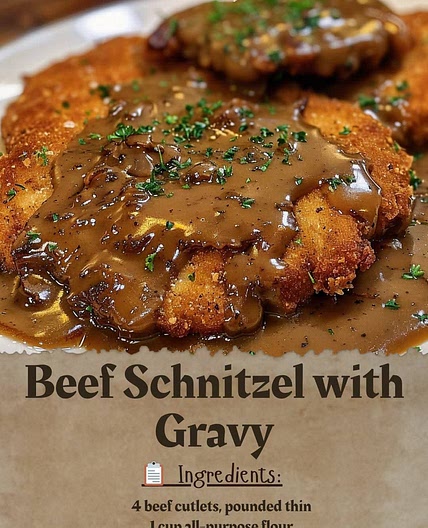 Beef Schnitzel with Gravy