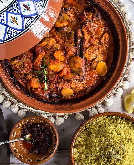 Chicken Tagine with Rosemary and Apricots
