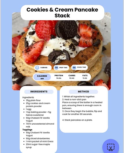 Cookies and cream pancake stack
