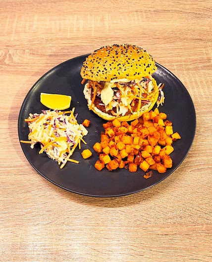 Burger façon poisson sur petit pain