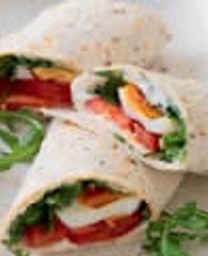 Egg and tomato wraps