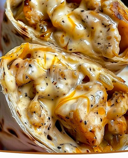 Cheesy Garlic Chicken Wraps