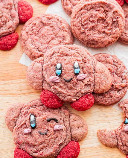 Strawberry Kirby Sugar Cookies