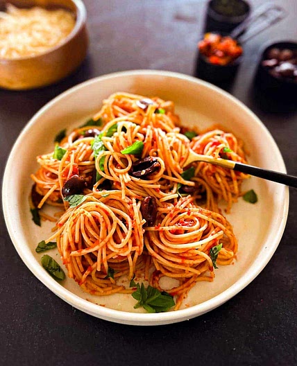 Vegan Puttanesca with Capers