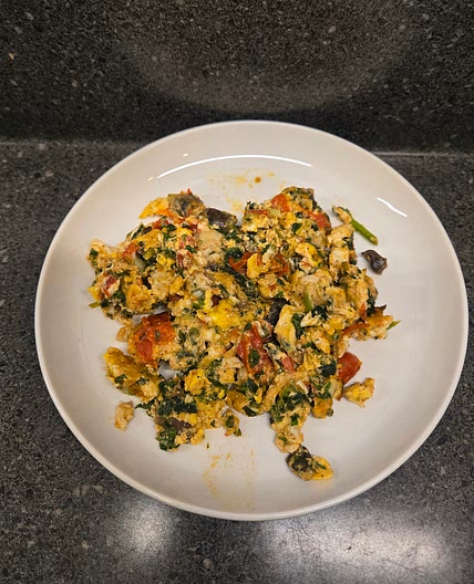 Spinach egg omelet