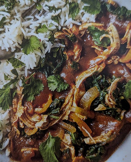 Fragrant Chicken Saag Masala with Pilau Rice
