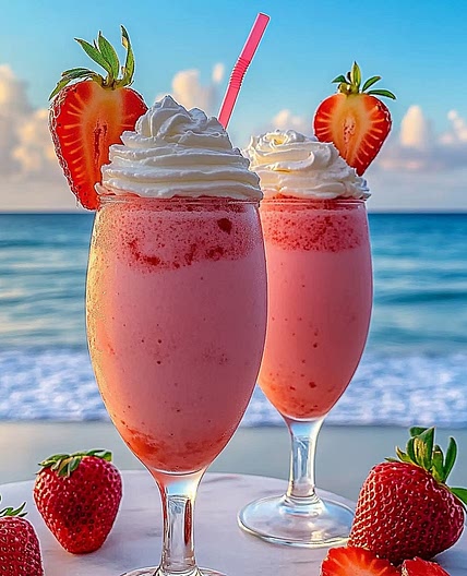 Strawberry 🍓  malibu  cocktail 🍸