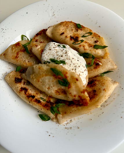 Pan Fried Cottage Cheese Dumplings