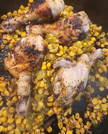 Skillet cowboy chicken drumsticks