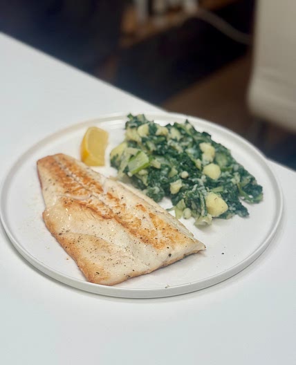 Seabass & swiss chard
