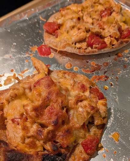 Cheesy Chicken Tostadas
