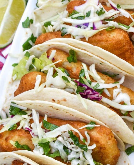 Fish Tacos and Cilantro Coleslaw