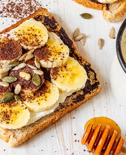 Banana Toast with Ricotta and Chocolate