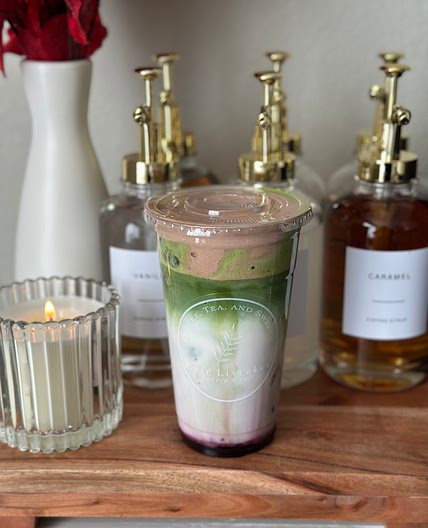 Cherry Cordial Matcha Latte