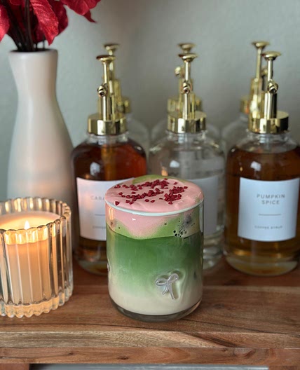 Strawberry Earl Grey Matcha Latte