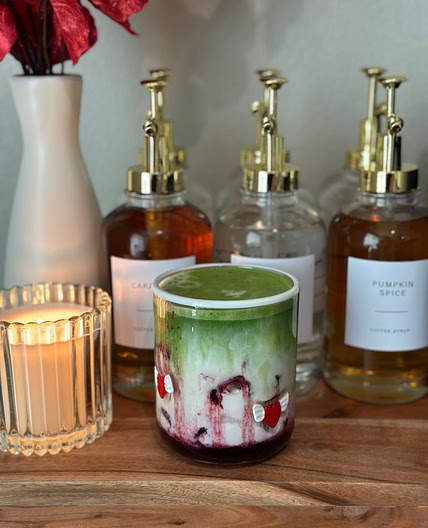 Black Raspberry Vanilla Matcha Latte