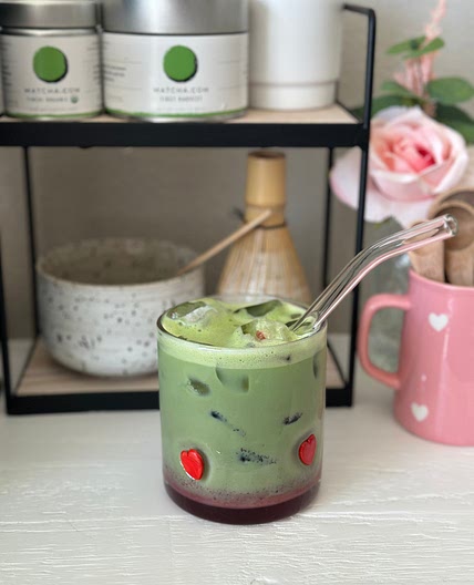 Raspberry Vanilla Matcha Latte