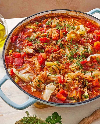 Mediterranean-Style Unstuffed Cabbage Rolls