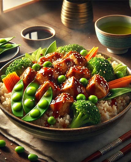 Teriyaki Chicken & Vegetable Bowl with Edamame