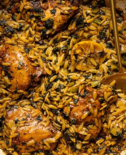 One Skillet Creamy Cajun Chicken Orzo