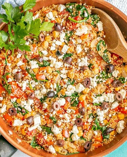 One pot Mediterranean quinoa skillet