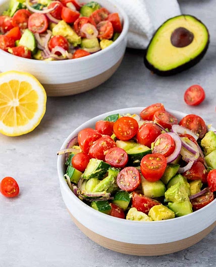 Avocado Salad with Tomato and Cucumber