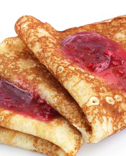 Crêpes aux framboises
