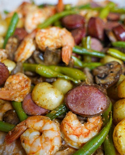 Sausage & Shrimp Sheet Pan