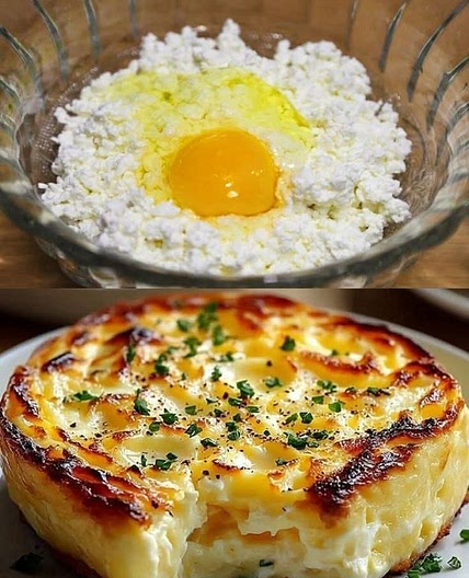 Baked cottage cheese eggs