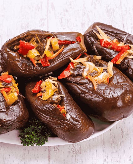 Lebanese Stuffed Pickled Eggplant