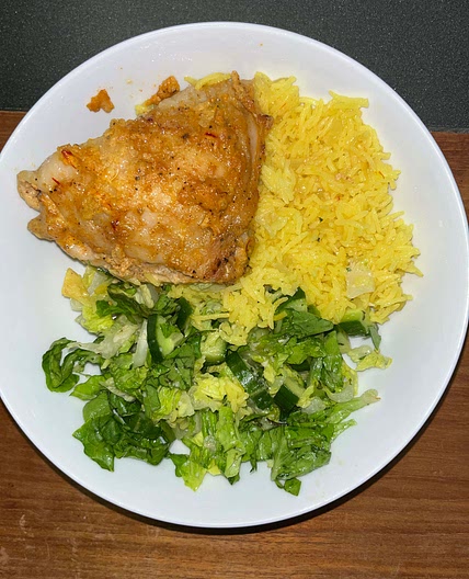 Persian Chicken with Salad and Rice