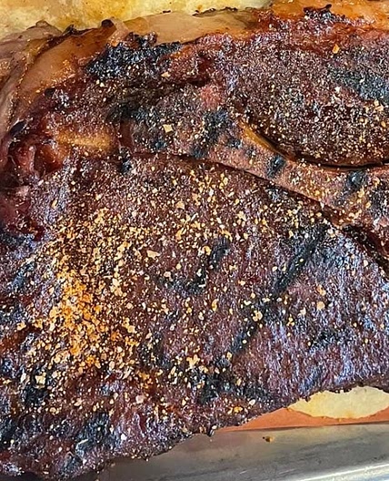 Smoked pork steak
