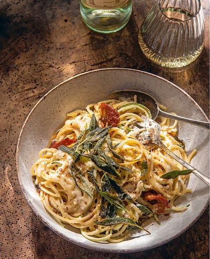 Sage Brown Butter Lemon Pasta With Zucchini