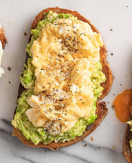 Avocado toast with scrambled egg