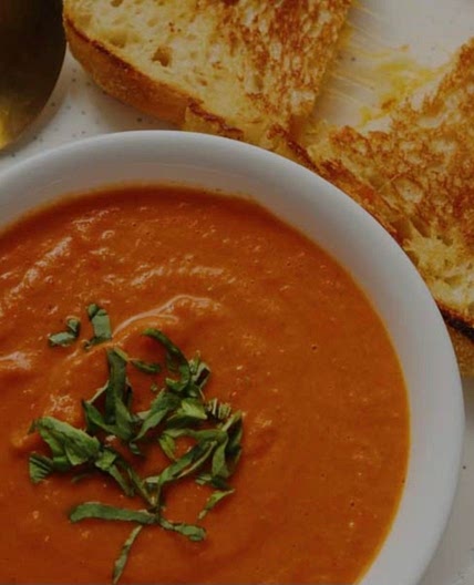 Tomato soup with grilled cheese