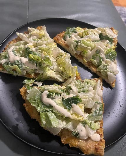 Chicken Crust Caesar Salad Pizza