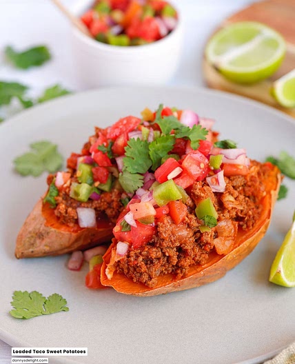 Loaded Taco Sweet Potatoes