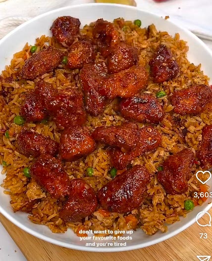 Sticky Korean Popcorn Chicken Fried Rice