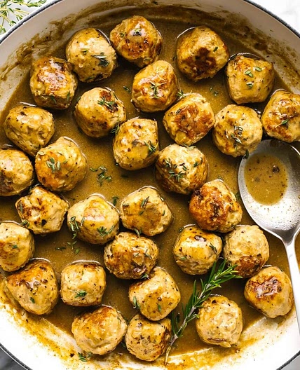 Turkey Meatballs with Maple Mustard Sauce