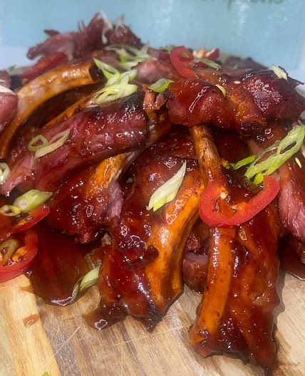 Honey & Gochujang Bacon Ribs