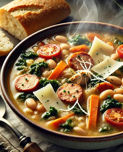 Slow Cooker Tuscan Chicken & Sausage Soup