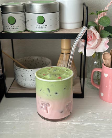 Strawberry Matcha Dalgona