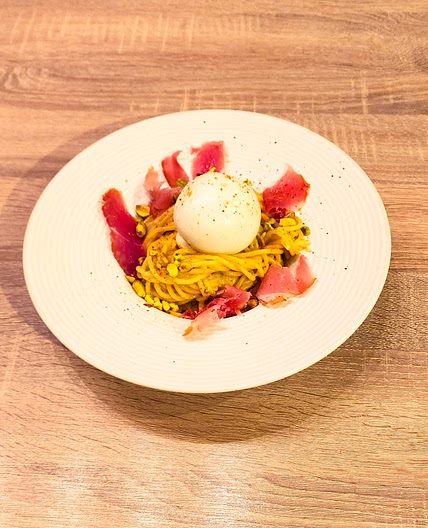 Pâtes au Pesto de Pistache et Burrata