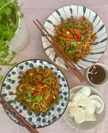 Air Fryer Pork Noodles