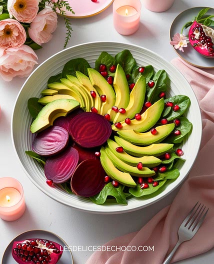 Salade De Betteraves Et Avocat à La Vinaigrette De Grenade : Recette Vegan Savoureuse Et Colorée - Les Délices De Choco