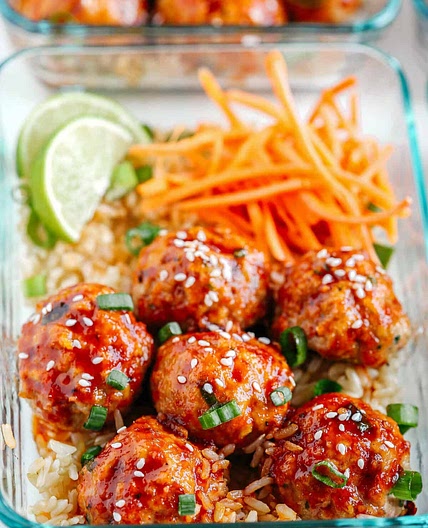 Honey Sriracha Glazed Meatballs