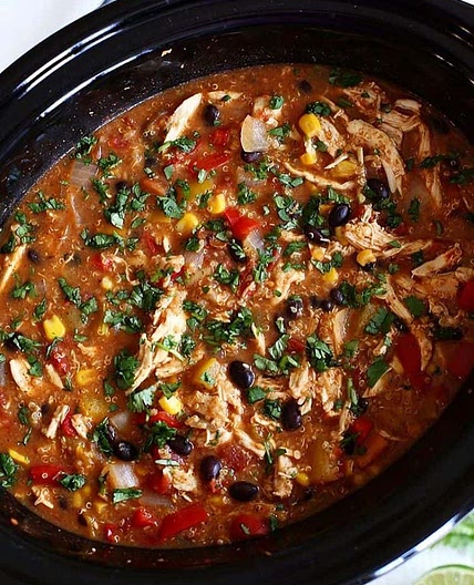 Slow Cooker Chicken Fajita & Quinoa Soup